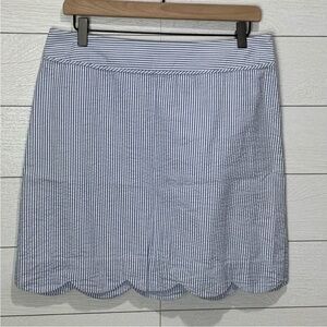 VINEYARD VINES Seersucker Scallop Hem Skirt